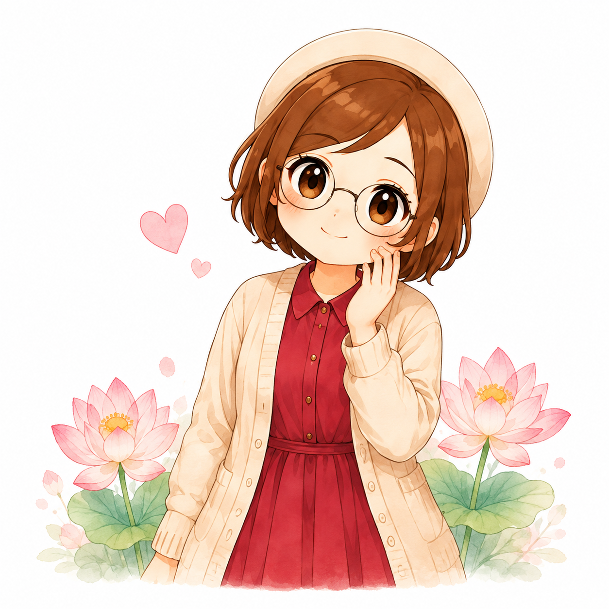 頬に手を添えて、やさしく寄り添うあすみん